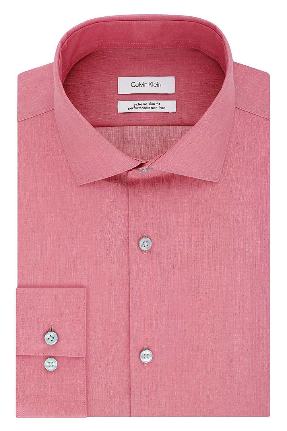 Calvin Klein Men's Slim Fit Dress Shirt Red Size L