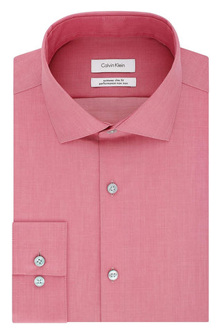 Calvin Klein Men's Slim Fit Dress Shirt Red Size L