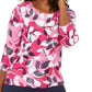 JM Collection Women's Printed Metallic Top Pink Size Medium