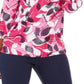 JM Collection Women's Printed Metallic Top Pink Size Medium