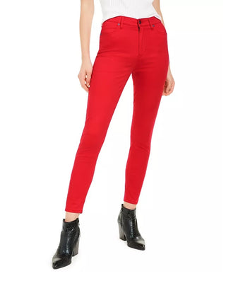 Kendall + Kylie Women's High Rise Skinny Jeans Red Size 26