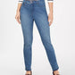 Charter Club Women's Tummy Control Frayed Cuff Skinny Jeans Blue Size 4