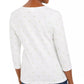 Karen Scott Women's Glitter Star Print Shirt White Size SM