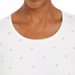 Karen Scott Women's Glitter Star Print Shirt White Size SM