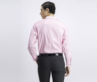 Alfani Men's Athletic Fit Alfatech Dobby Shirt Pink Size L