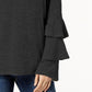 Style & Co Women's Tiered Sleeve Top Black Size Small