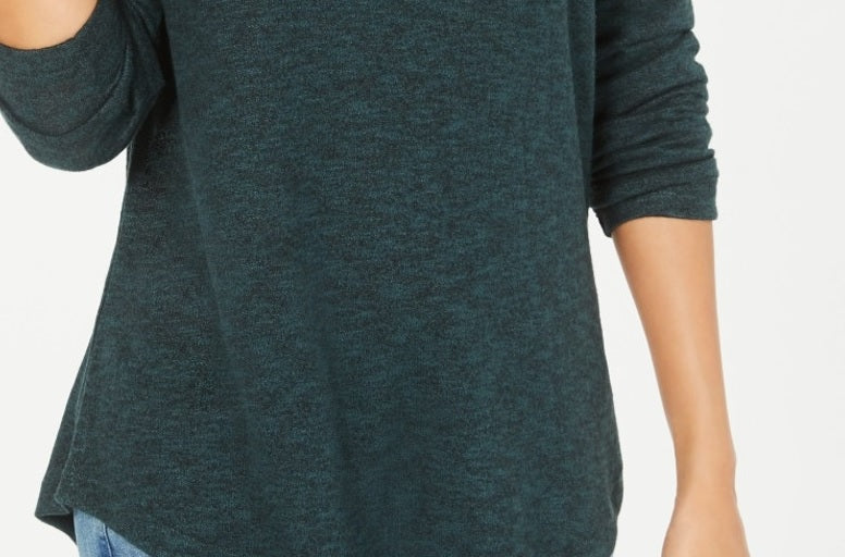 Style & Co Women's Scoop Neck Top Green  Size PM