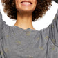 Free People Women's Tee Shirts Camo Arielle Long Sleeve Tee Gray Size X-Small