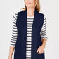Karen Scott Women's Petite Open-Front Vest Blue Size 44