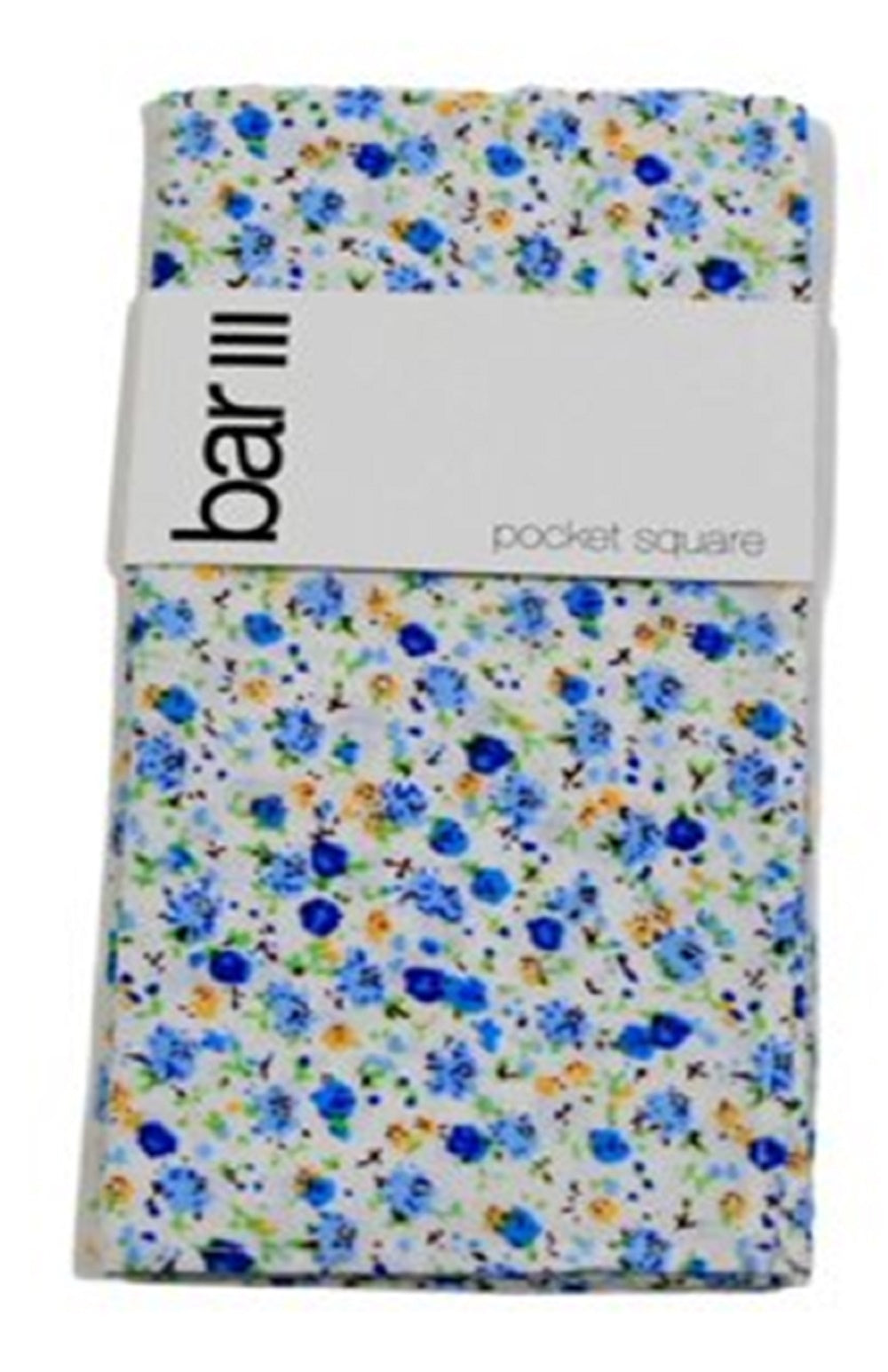 Bar III Men's Floral Cotton Pocket Square Blue Size Regular