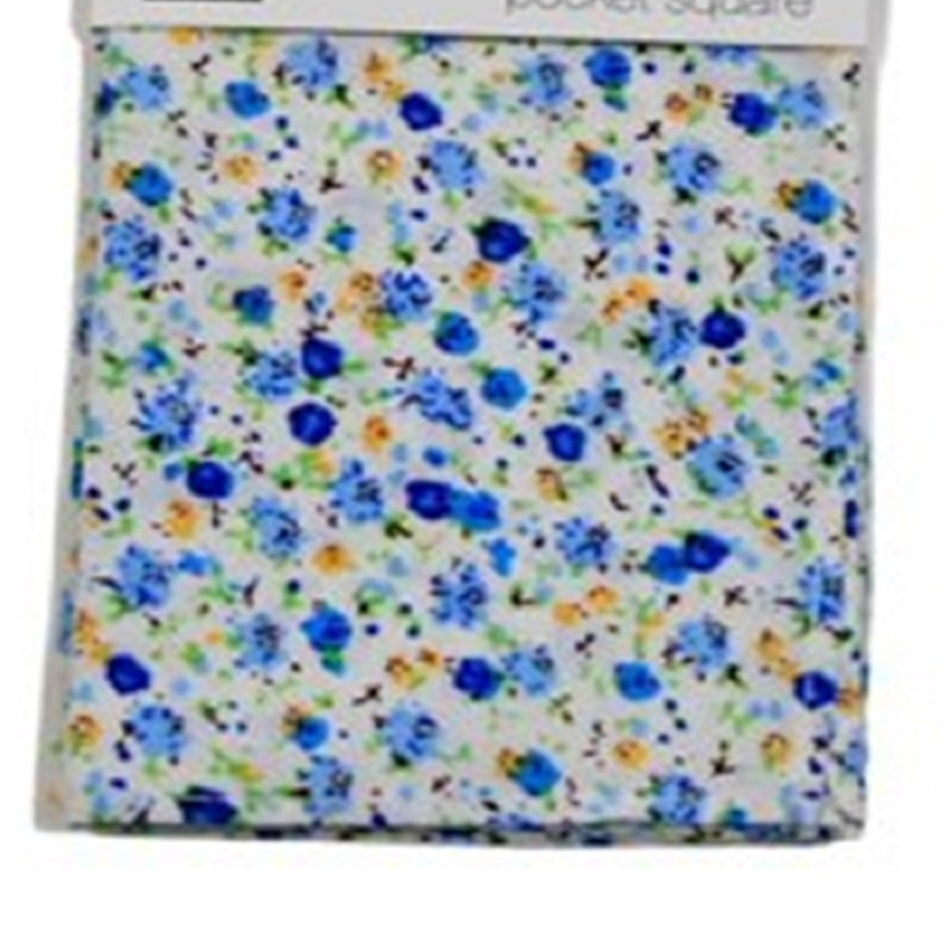 Bar III Men's Floral Cotton Pocket Square Blue Size Regular