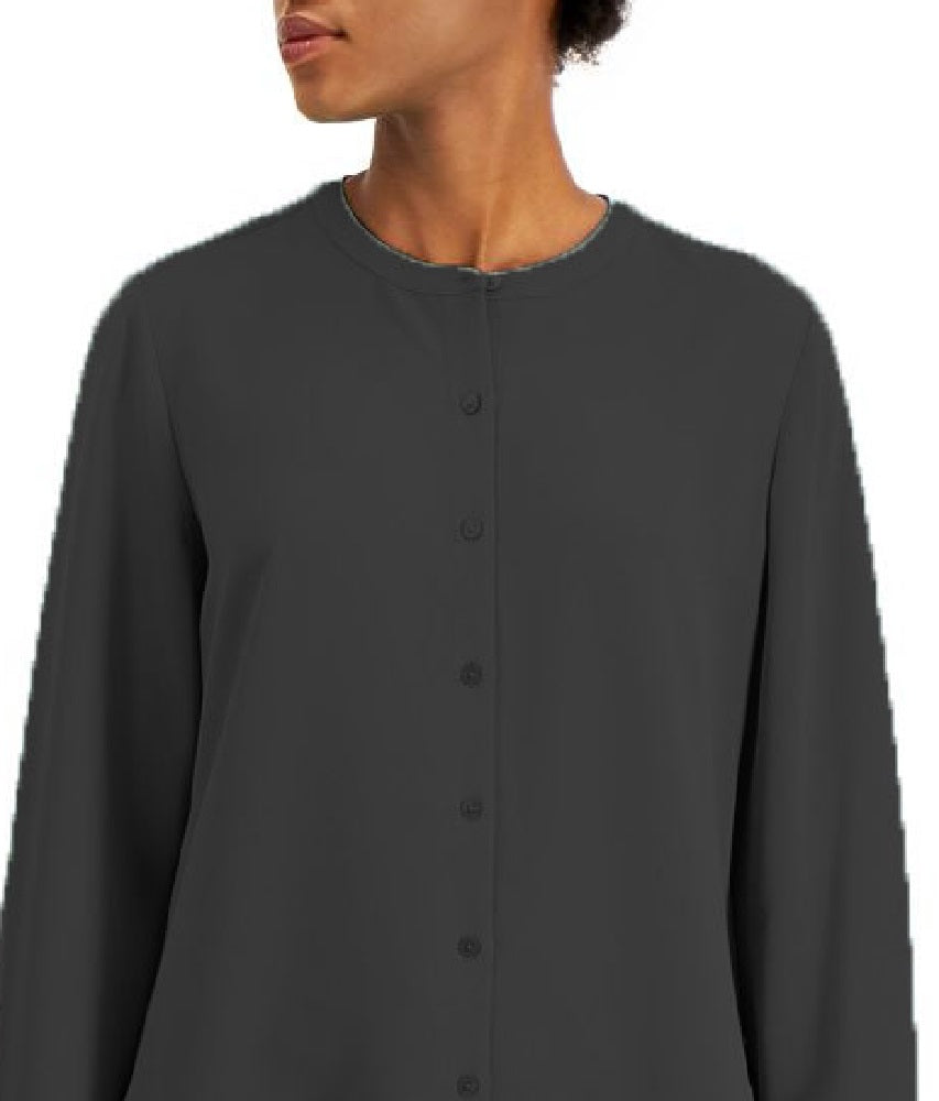 Alfani Women's Button Down Tunic Top Black Size Large