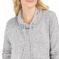 Style & Co Women's Drawstring Cowl Neck Sweater Grey Size X-Small