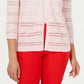 Charter Club Women's Pointelle Striped Cardigan Pink Size X-Large