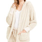 Hippie Rose Juniors' Cozy Cardigan White Size X-Large