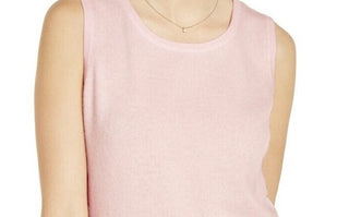Charter Club Women's Sleeveless Crew Neck Sweater Pink Size Large