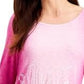 JM Collection Women's Sequin Ombre Asymmetrical Hem Top Pink Size Small