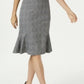 NY Collection Women's Plaid Peplum Skirt Black Size Petite Medium