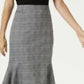 NY Collection Women's Plaid Peplum Skirt Black Size Petite Medium