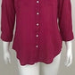 Charter Club Women's Roll Tab Button Down Top Pink Size X-Large