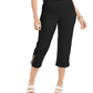 JM Collection Women's Embellished Cuff Capri Pants Black Size Large