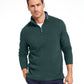 Club Room Men's Contrast Trim Collard 1/4 Zip Pullover Green Size Small