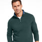 Club Room Men's Contrast Trim Collard 1/4 Zip Pullover Green Size Small