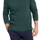 Club Room Men's Contrast Trim Collard 1/4 Zip Pullover Green Size Small