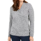 Karen Scott Women's Cotton Marled Henley Sweater Grey Size Small