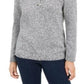 Karen Scott Women's Cotton Marled Henley Sweater Grey Size Small