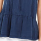 Style & Co Women's Cotton Sleeveless Peasant Top Blue Size Medium