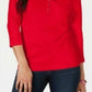 Karen Scott Women's Cotton Henley Neck Top Red  Size PL