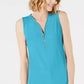 JM Collection Women's Sleeveless Zip Top Blue Size X-Small