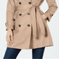 London Fog Women's Belted Double Breasted Trench Coat Brown Size Large