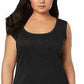 Karen Scott Women's Scoop-Neck Cotton Tank Top Bone  Size X-Large