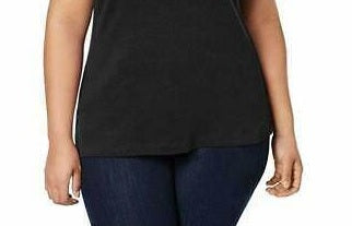 Karen Scott Women's Scoop-Neck Cotton Tank Top Bone  Size X-Large