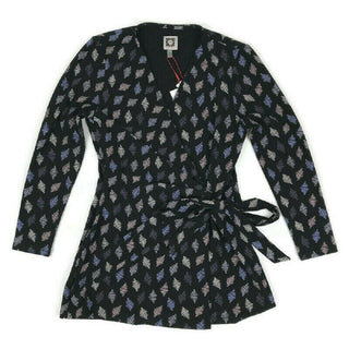 Anne Klein Women's Printed 3/4 Sleeve Wear To Work Top Gray Size XX-Small