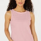 Charter Club Women's Textured Cotton Tank Top Pink Size X-Large