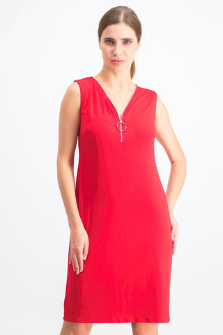 JM Collection Women's Petite Zip-Neck Dress Red Size Petite Small