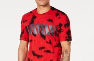INC International Concepts Men's Tie Dye Plus T-Shirt Red/White Size XXX-Large