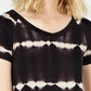 Ultra Flirt Juniors' Printed Tie-Front T-Shirt Black Size X-Small