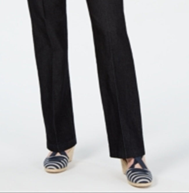 Charter Club Women's Tummy Control Trouser Stretch Pants Black Size 10