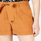Bar III Women's Crepe Belted Shorts Brown Size 0