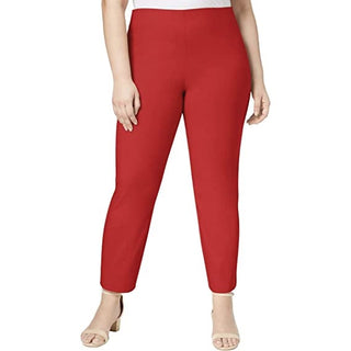 Charter Club Women's Chelsea Tummy Control Skinny-Leg Ankle Pants Red Size 14