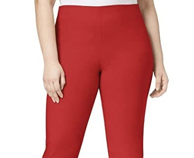 Charter Club Women's Chelsea Tummy Control Skinny-Leg Ankle Pants Red Size 14