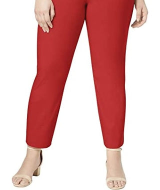Charter Club Women's Chelsea Tummy Control Skinny-Leg Ankle Pants Red Size 14