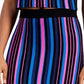 Bar III Women's Metallic Striped Metallic Striped Pencil Skirt Pink Size Large