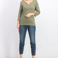 Karen Scott Women's Petite Cotton Henley-Neck Top Green  Olive Size Medium