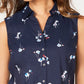 Charter Club Women's Petite Floral-Print Shirt Black Size 16 Petite