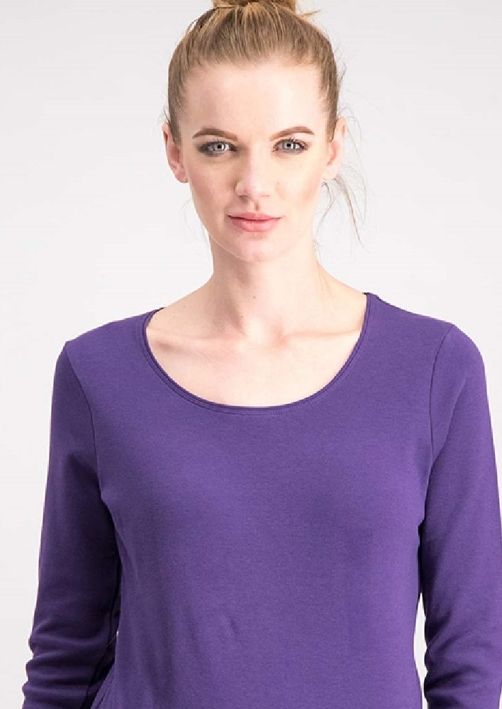 Karen Scott Women's Petite Cotton Scoop-Neck Top Purple  Size XL